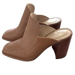Romann- Antonio Melani Mocha Tan Leather Chunky Mules- Size 9.5 Medium